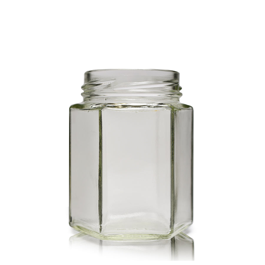 110ml Hexagonal Clear Glass Jar