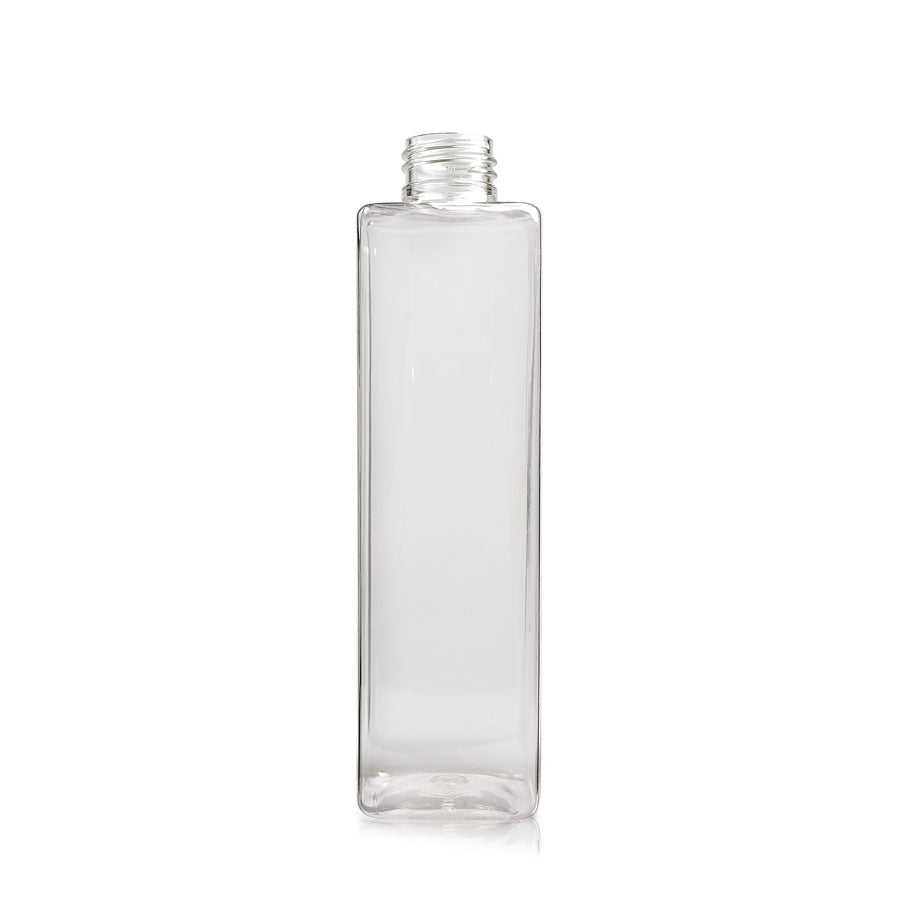 250ml Tall Clear PCR/PET Square Bottle