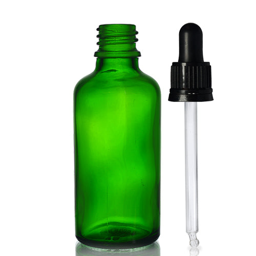 50ml Green Glass Dropper Bottle
