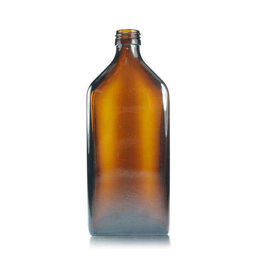 500ml Amber Glass Rectangular Bottle