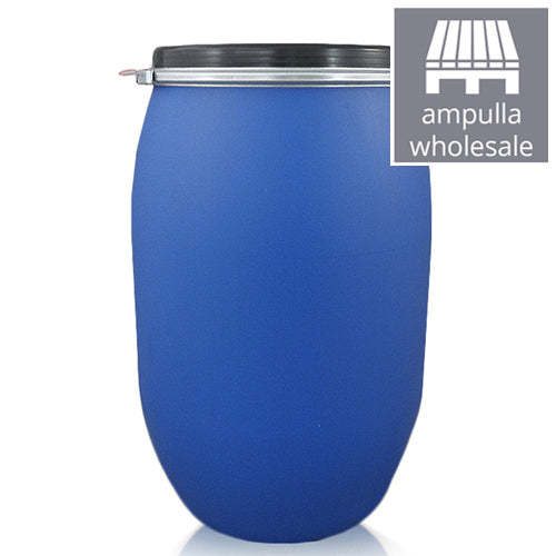 120 Litre (5.7 Kilo) Blue L-Ring HDPE Plastic UN Drum With White Bung