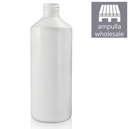 500ml White HDPE Plastic Round Bottle