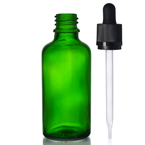 50ml Green Glass Dropper Bottle