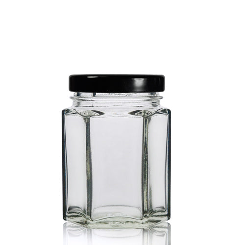 55ml Hexagonal Clear Glass Jar