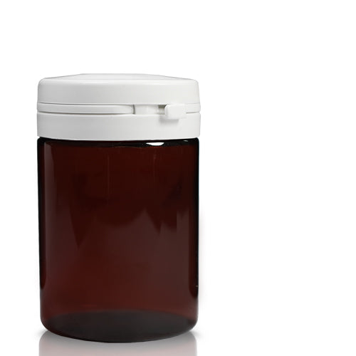 75ml Amber Plastic Pill Jar